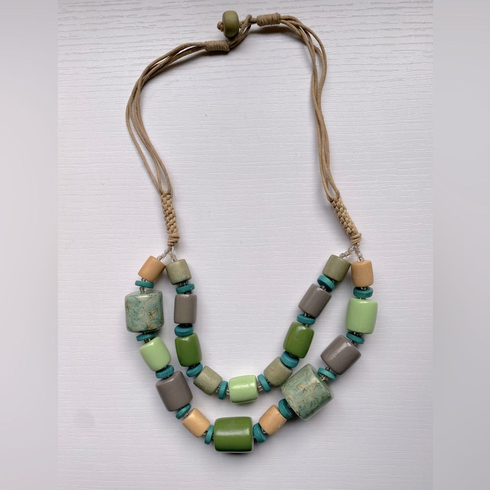 Imported necklace with chunky green beads